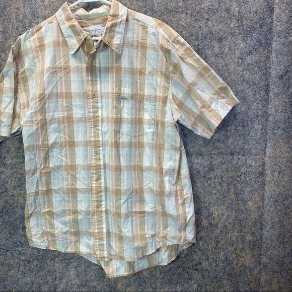 Calvin Klein Shirt Men's Large Adult Cream  Long Sleeve Cotton Lightweight - Picture 5 of 10